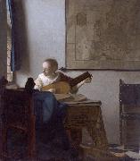 Johannes Vermeer Woman with a lute. china oil painting artist